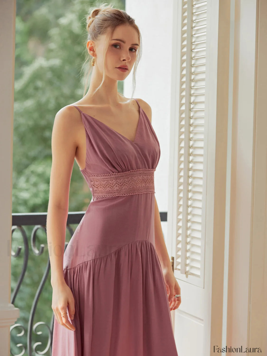 Lace Trim Layered Trendy Hem Cami Long Dress Dresses