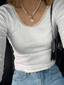 Lace Trim White Knit Top White / S Sweaters