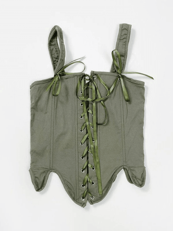 Lace Up Corset Top Tops&Tees