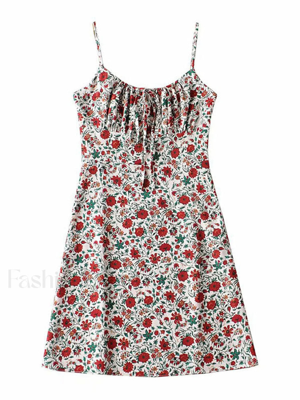 Lace Up Floral Slip Mini Dress White / S Mini Dresses