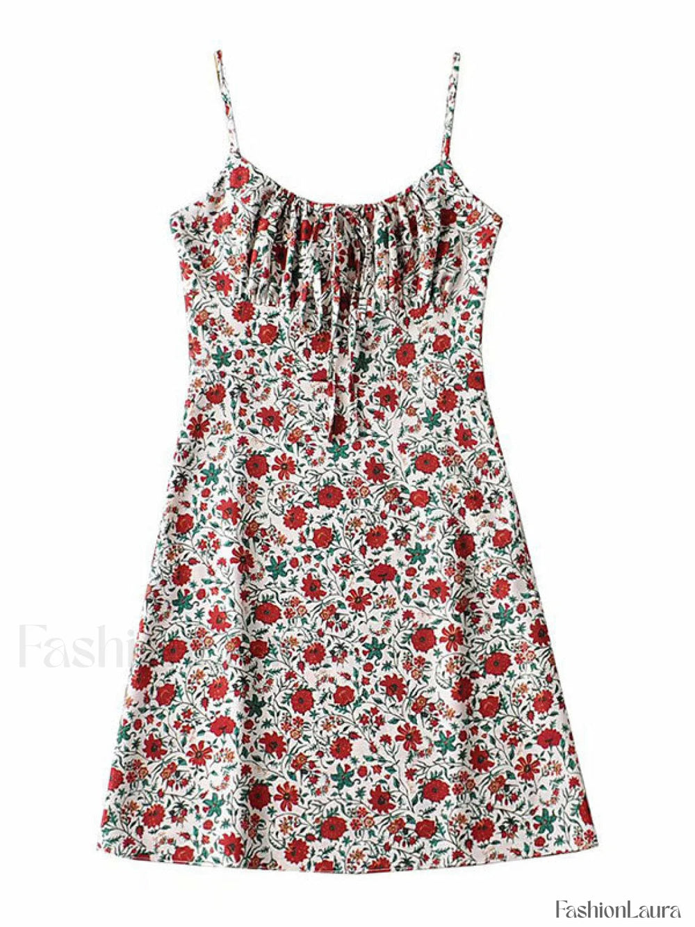 Lace Up Floral Slip Mini Dress White / S Mini Dresses