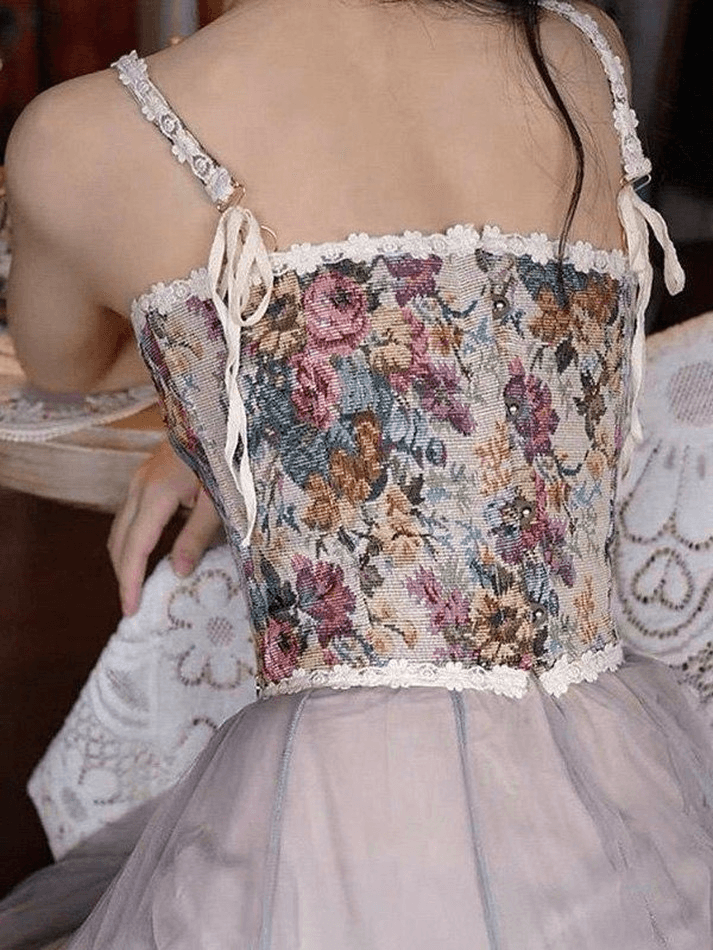 Lace-Up Floral Vintage Corset Top Secondary image