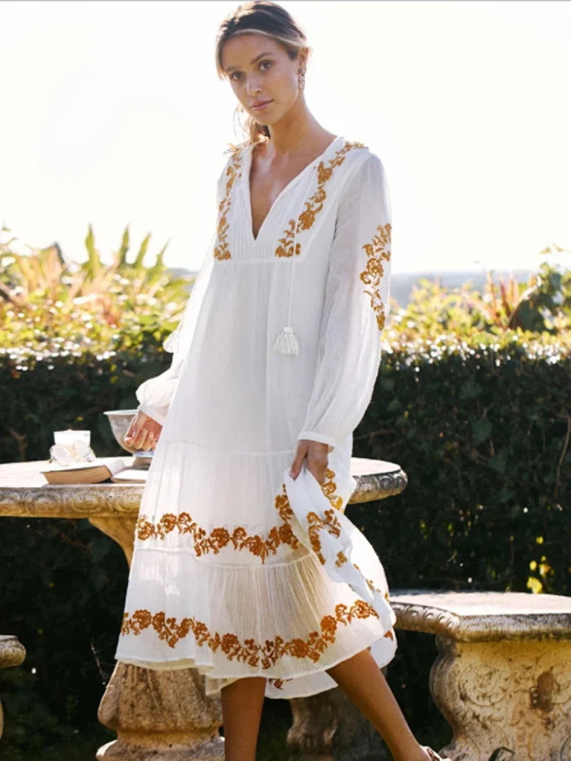 Lace-Up Mini Boho Dress Secondary image