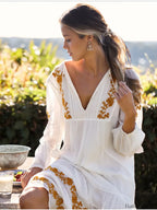 Lace Up Mini Boho Dress