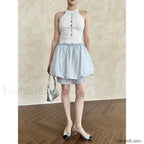 Lace Up Minimalist Casual Skirt
