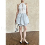 Lace Up Minimalist Casual Skirt