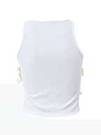 Lace Up Ribbed Cropped Tank Top Tops&Tees
