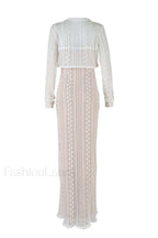 Lace V Neck Charming Slit Two Piece Dress