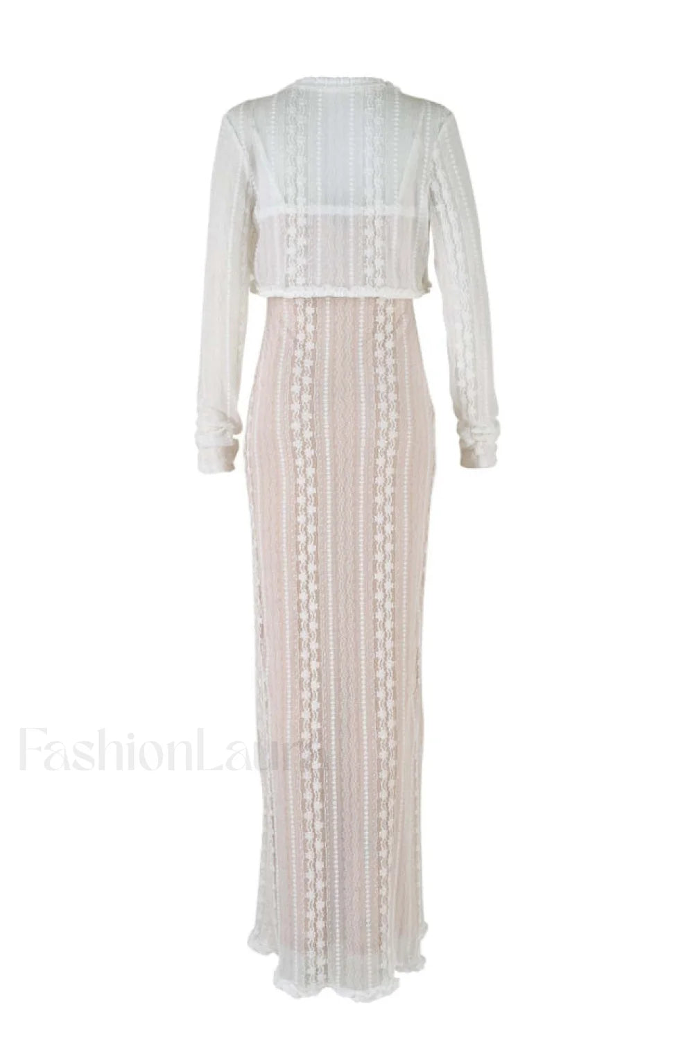 Lace V Neck Charming Slit Two Piece Dress