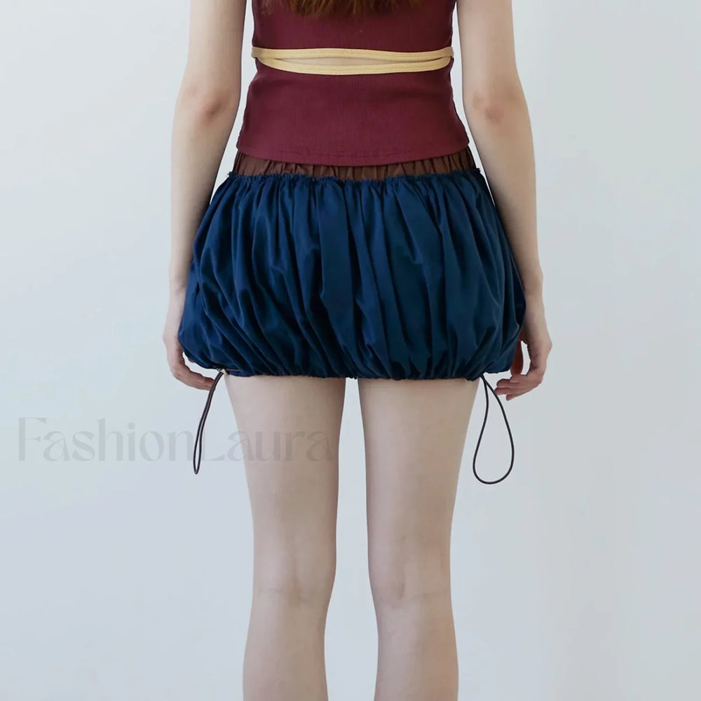 Lantern Puffball Elastic Waist Skirt