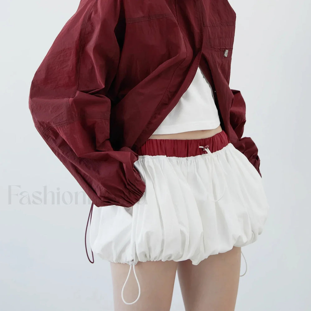 Lantern Puffball Elastic Waist Skirt