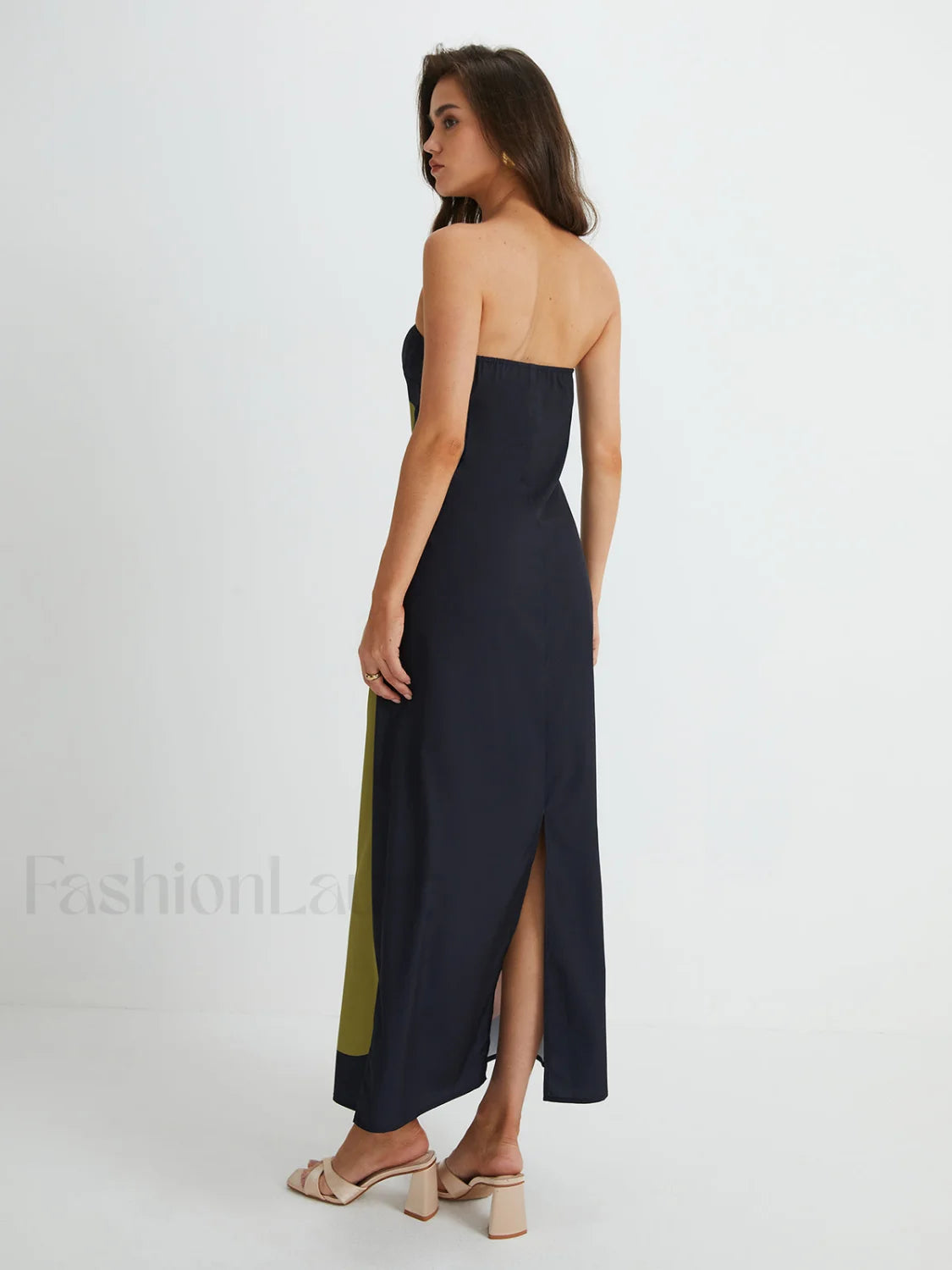Large Floral Print Split Tube Long Dress Dresses