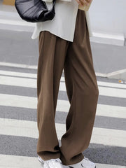 Lavish Style Pleat Trendy Wide Leg Pants Pants