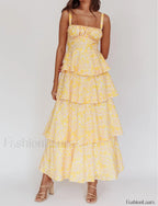 Layered Ruffle Bohemian Floral Dress color 7 / S