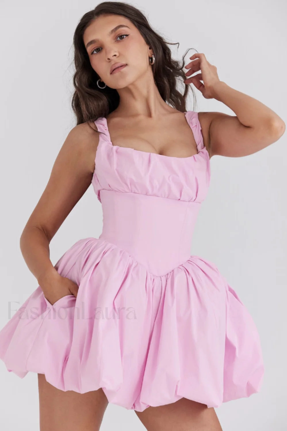 Le Puff Cotton Charming Tulle Mini Dress