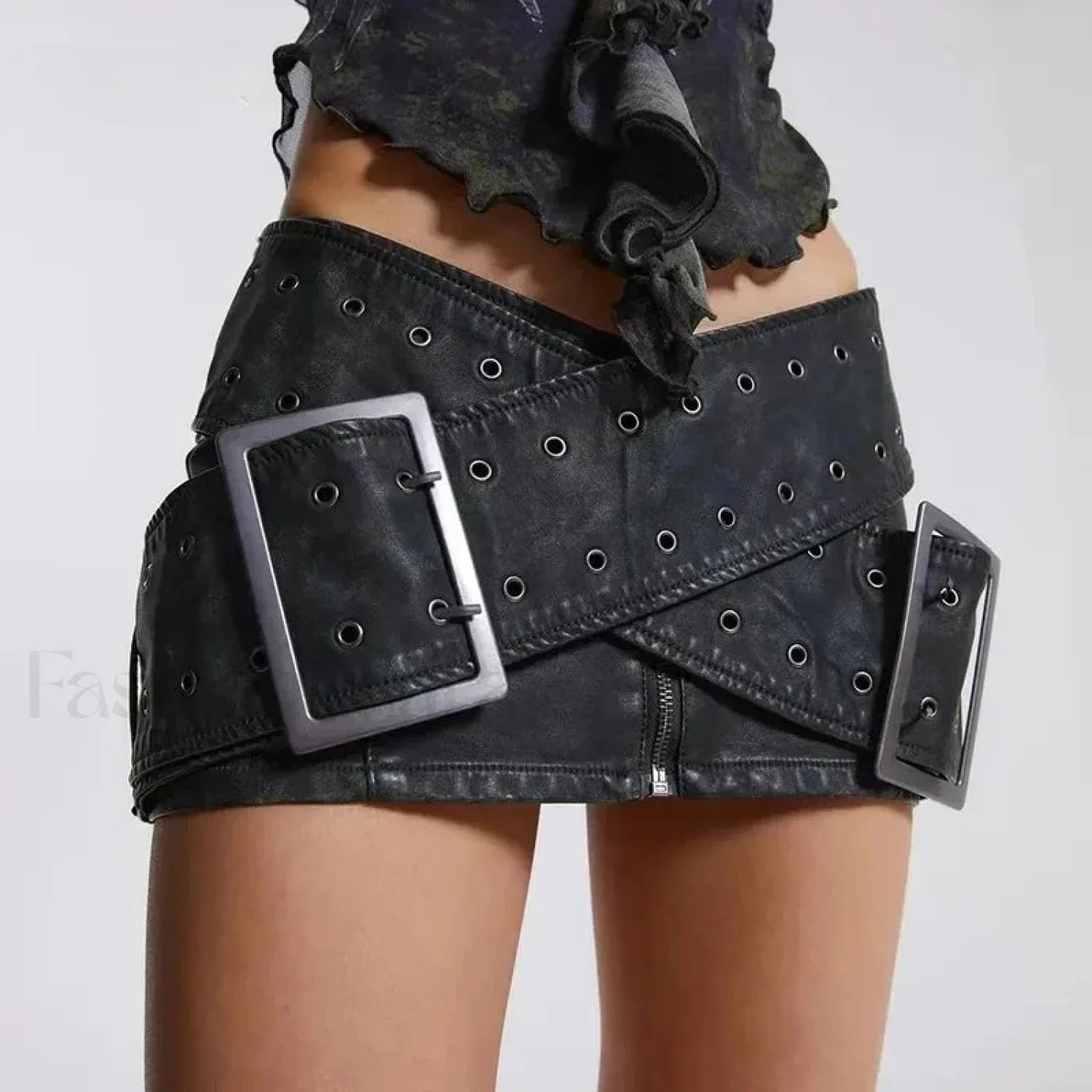 Leather High Waist A Line Skirt Main image