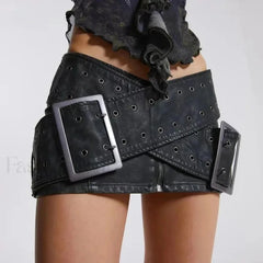 Leather High Waist A Line Skirt
