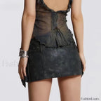 Leather High Waist A Line Skirt