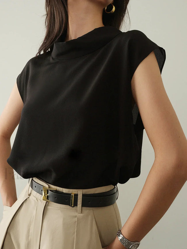 Leisure Cap Sleeve T Shirt Black / XS T Shirts Main image