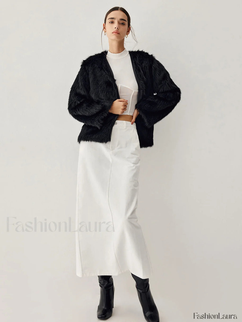 Leisure Faux Graceful Fur Jacket Fleece Jackets