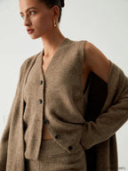 Leisure Long Cardigan Trendy Three Piece Pants Set Pant Sets