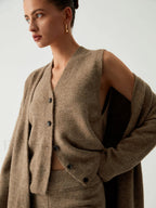 Leisure Long Cardigan Trendy Three Piece Pants Set Pant Sets