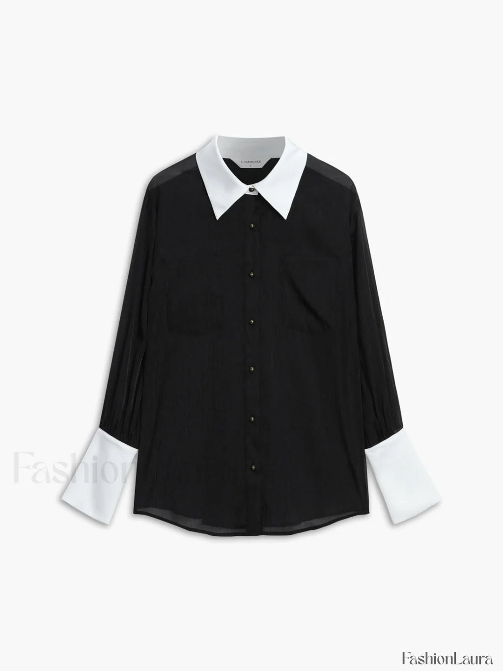 Leisure See Through Trendy Shirt With Cami Top Black / XS Shirts