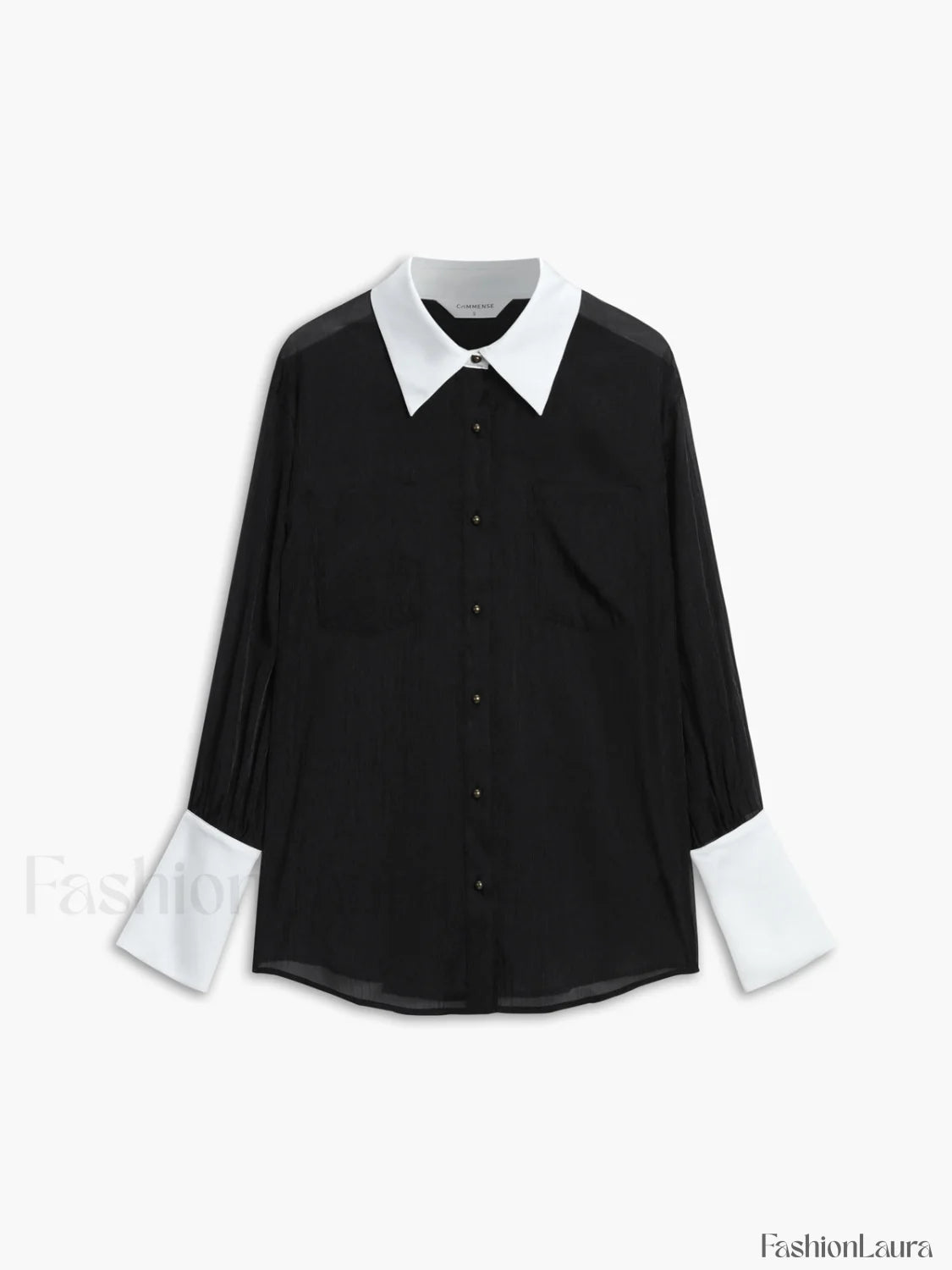 Leisure See Through Trendy Shirt With Cami Top Black / XS Shirts