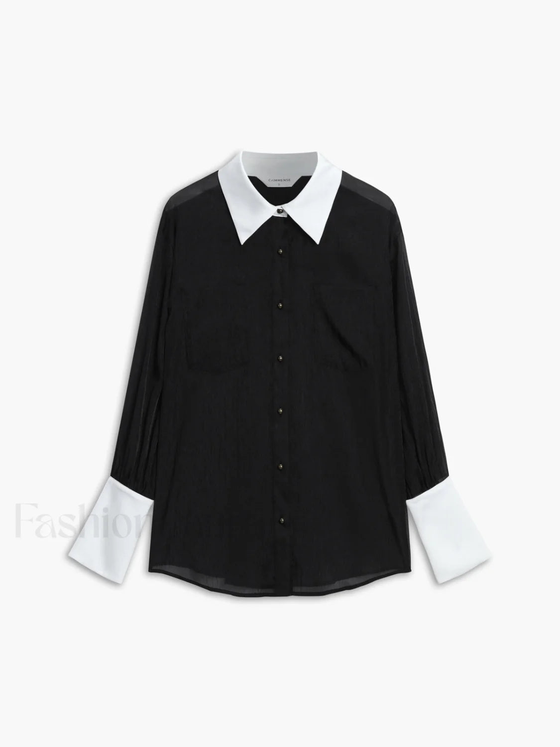 Leisure See Through Trendy Shirt With Cami Top Black / XS Shirts