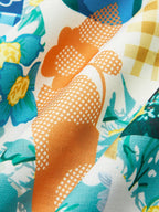 Lemonade Print Lace Trim Long Dress Dresses