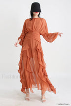 Leonie Ballon Stylish Sleeve Maxi Dress