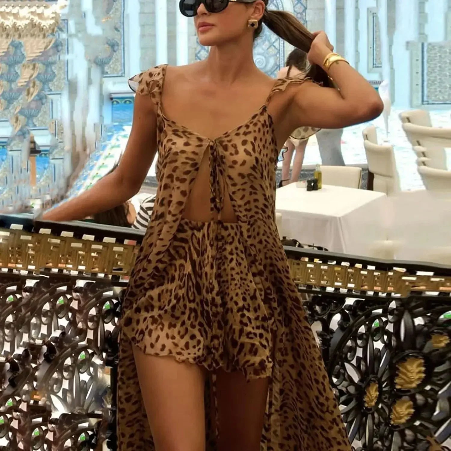 Leopard Chiffon Two piece Cover Up Main image