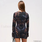 Leopard Flared Sleeve Mini Dress