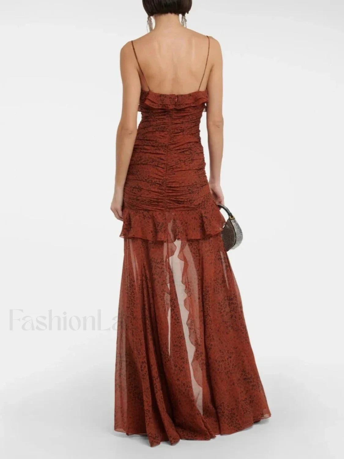 Leopard Flower Ruffle Maxi Dress Secondary image