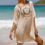 Leopard Print Kimono Robe Cover Up Beige / One Size