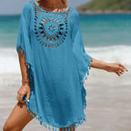 Leopard Print Kimono Robe Cover Up Blue / One Size