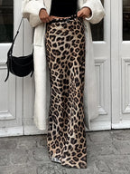 Leopard Print Slim Maxi Skirt Dark Brown / XS Skirts