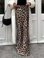 Leopard Print Slim Maxi Skirt Dark Brown / XS Skirts