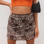 Leopard Printed Vintage Wrap Skirt Beige / S