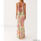 Leopard Strapless Mermaid Floral Dress