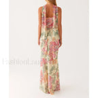 Leopard Strapless Mermaid Floral Dress