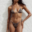 Leopard Thong Solid Micro Bikini Set leopard / S