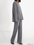 Let’s Get Cozy Trendy Two Piece Pants Set Grey / XS Pant Sets