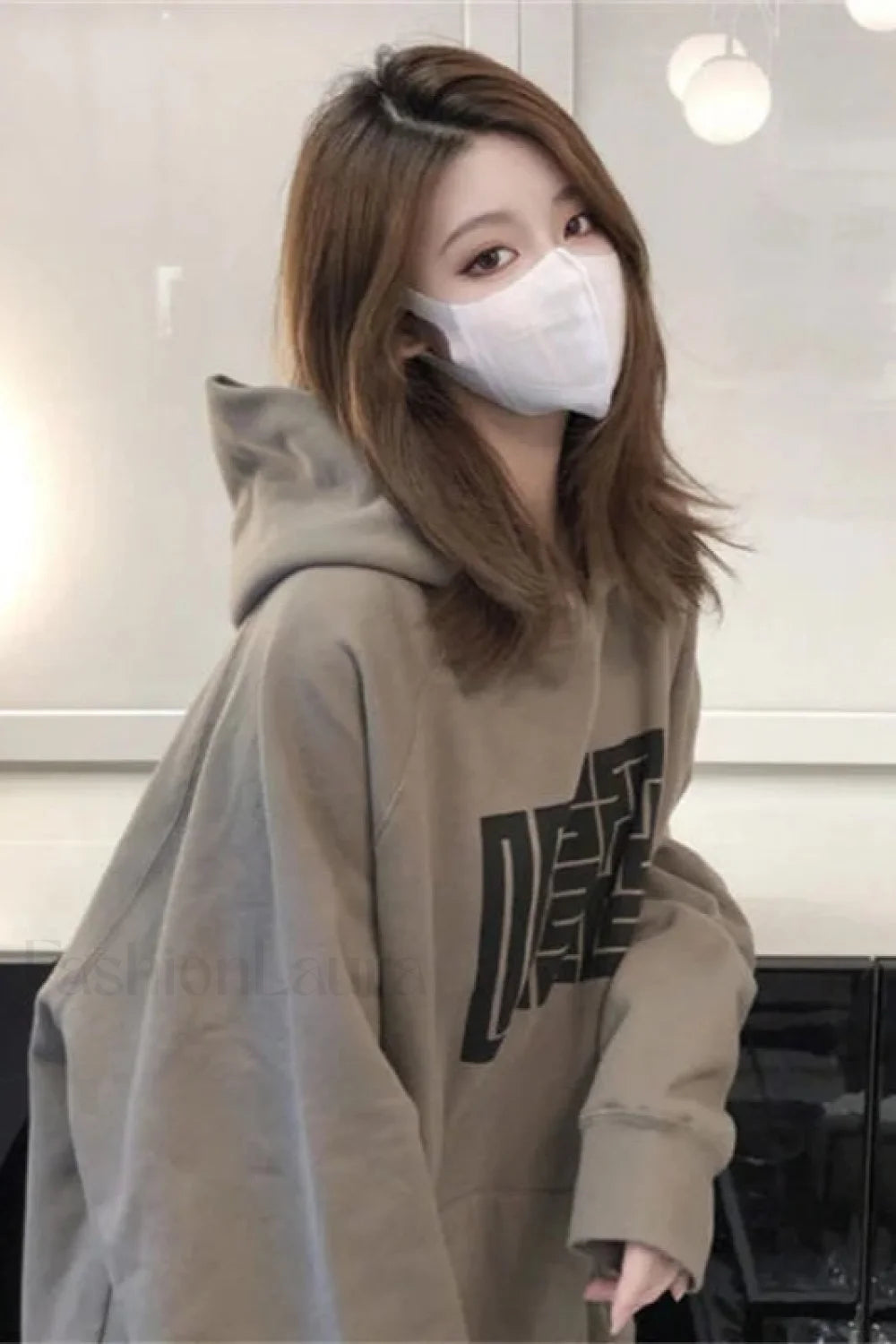 Letter Print Vintage Hooded Hoodie