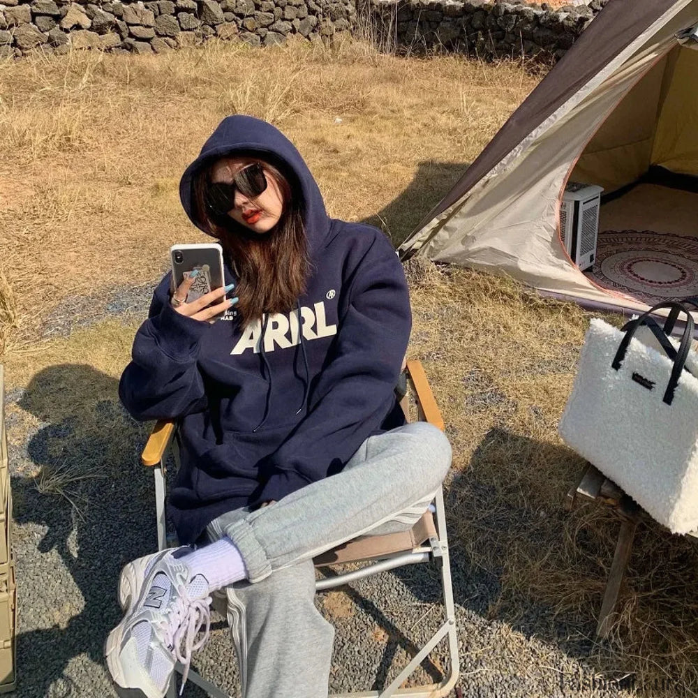 Letter Printed Casual Personality Hoody BLUE / M Sweatshirts & Hoodies L