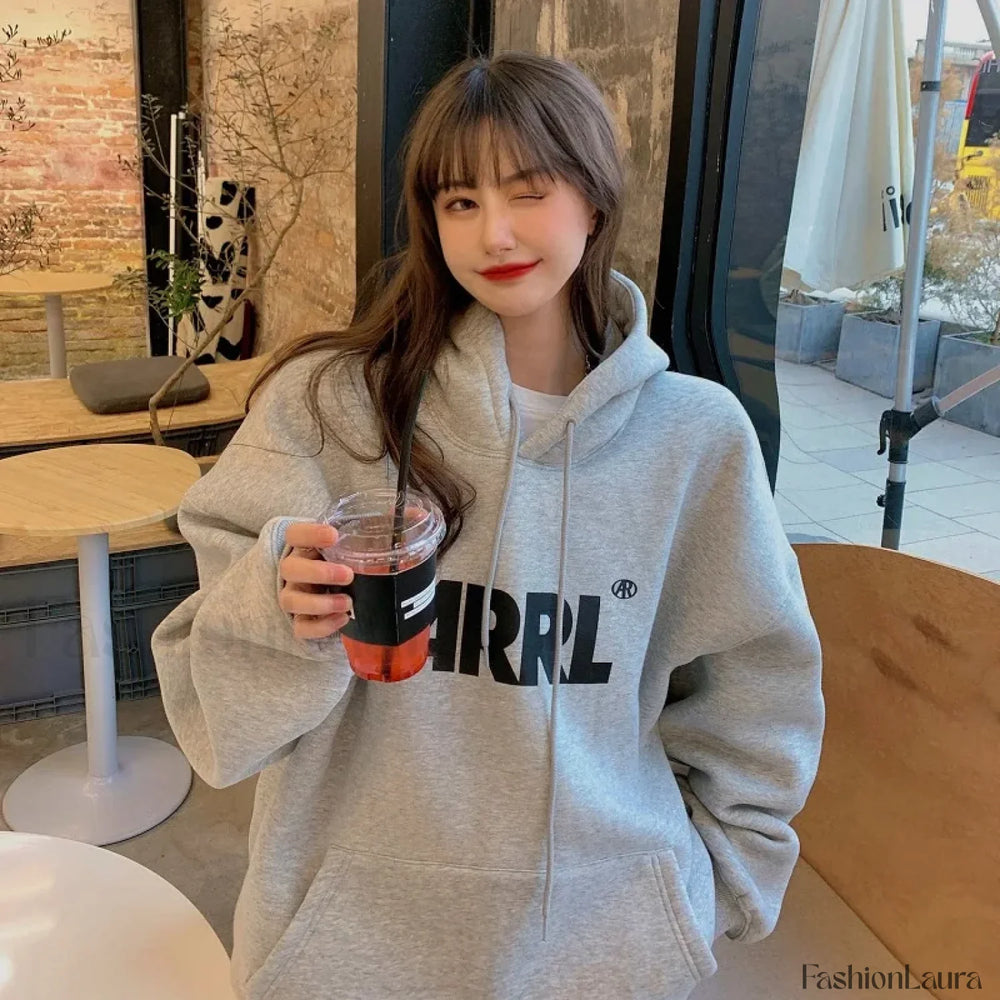 Letter Printed Casual Personality Hoody GRAY / M Sweatshirts & Hoodies L