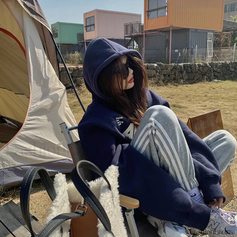 Letter Printed Casual Personality Hoody Sweatshirts & Hoodies L