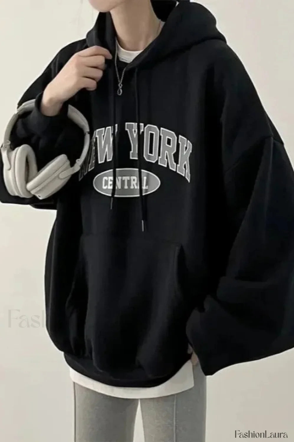 Letter Printed Harajuku Hooded Hoodie