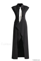 Liberty Midi Dress Charming With Tie Detail S / Black
