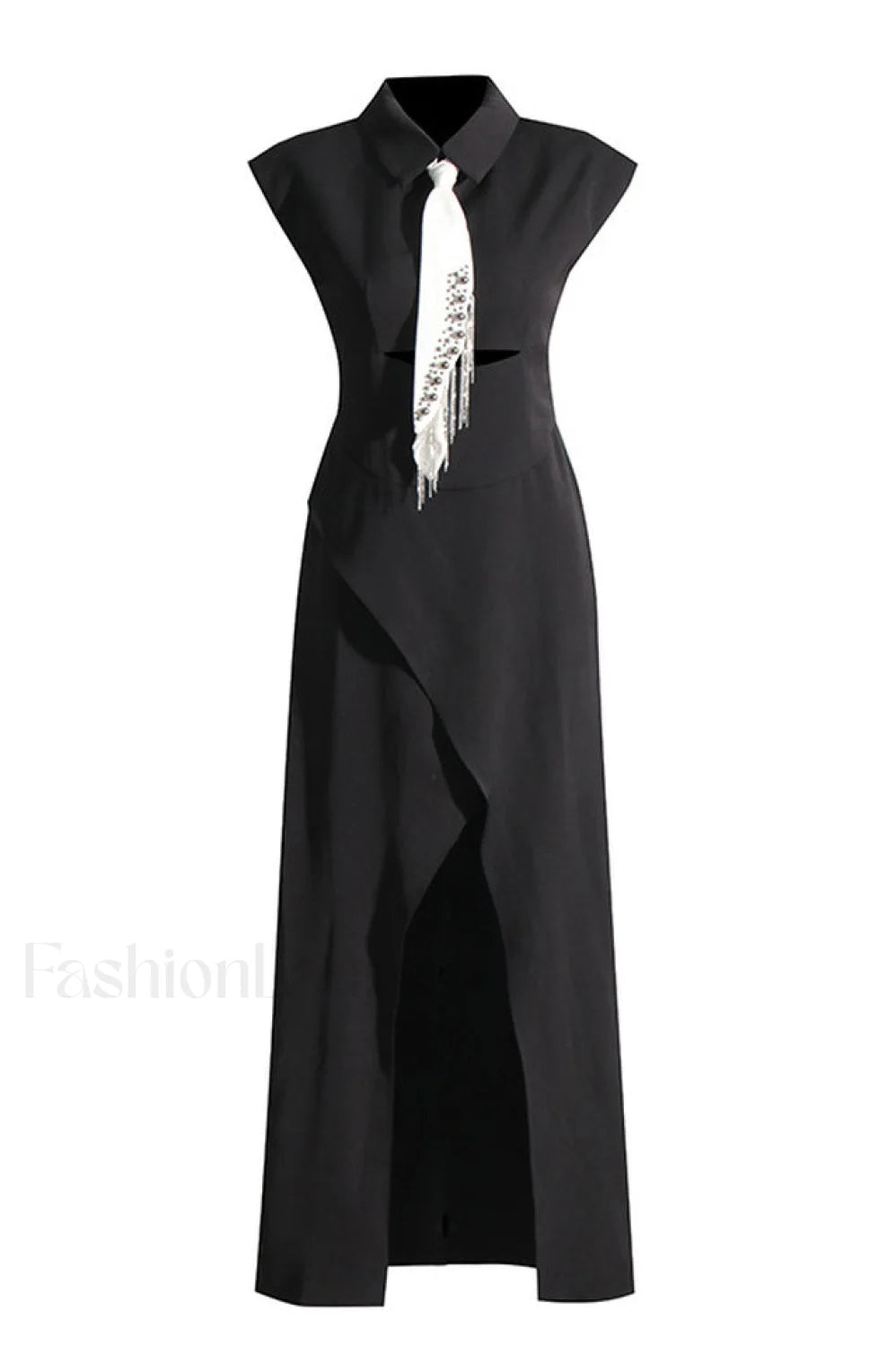 Liberty Midi Dress Charming With Tie Detail S / Black